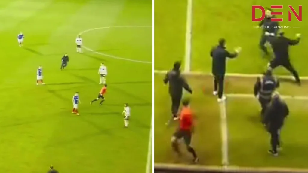 football-fan-attempts-to-attack-referee-and-chases-him-off-pitch-after-controversial-decision